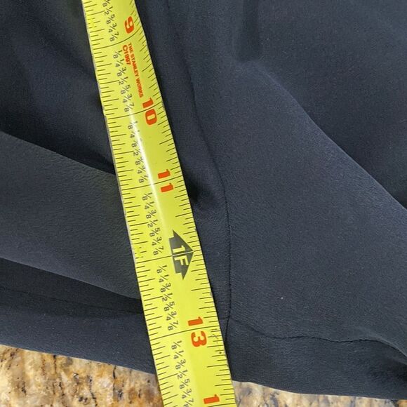 Laura Leigh Ltd Silk Black High Rise Straight Leg Pants Size M - Picture 8 of 8